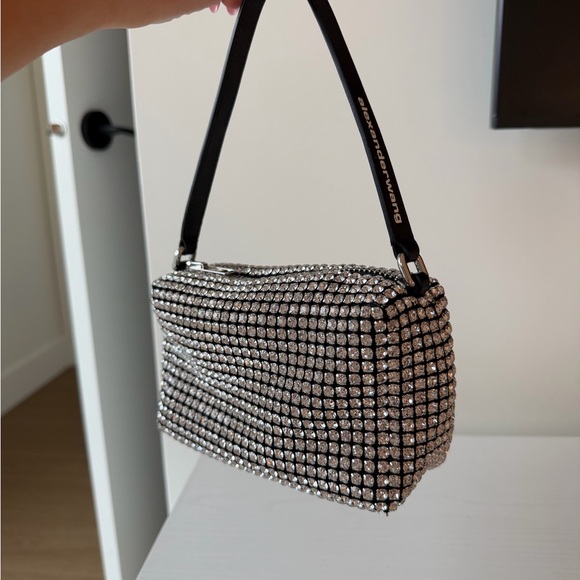 Crystal Mesh Shoulder Bag in Silver - Picture 3 of 10